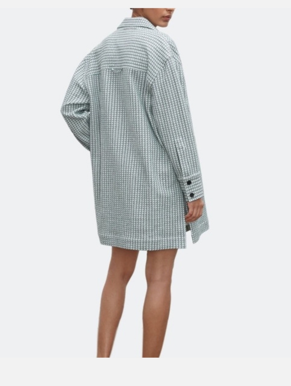 Club Monaco Women's M Plaid Oversized Shacket Button Long Sleeve Shoat Jacket - Picture 3 of 7